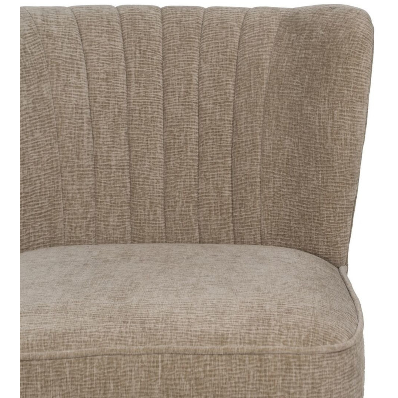 Fauteuil moderne bas en Tissu Beige Bois Noir Doré Altea - 5