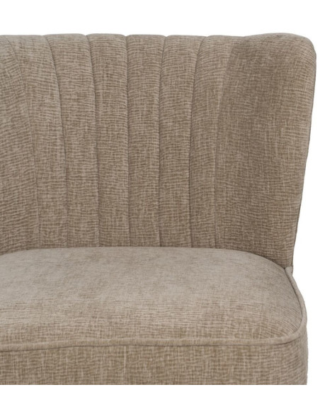 Fauteuil moderne bas en Tissu Beige Bois Noir Doré Altea - 5