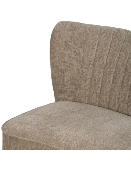 Fauteuil moderne bas en Tissu Beige Bois Noir Doré Altea - 6