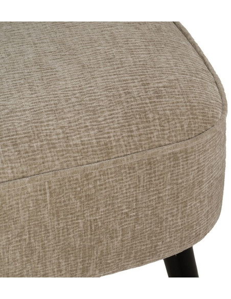 Fauteuil moderne bas en Tissu Beige Bois Noir Doré Altea - 8