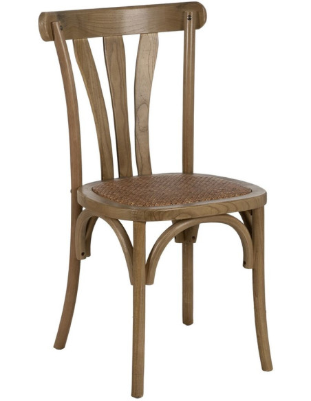 Chaise Bistrot vintage en Bois d'orme Naturel Rotin Naturel Cazorla - 1