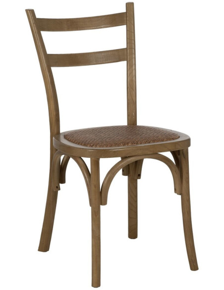 Chaise Bistrot moderne en Bois d'orme Naturel Rotin Naturel Ona - 1