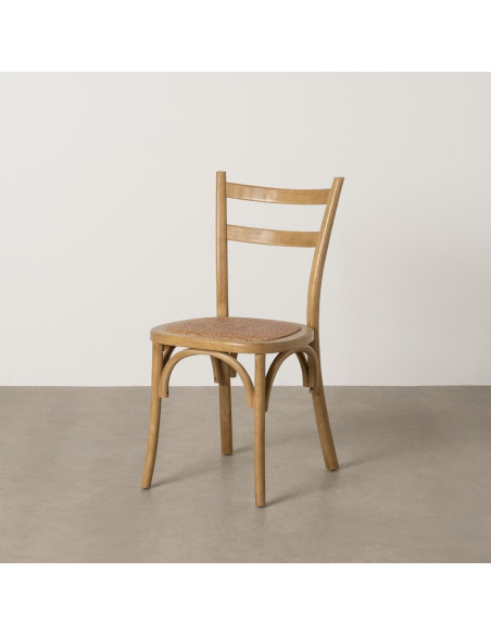 Chaise Bistrot moderne en Bois d'orme Naturel Rotin Naturel Ona - 2