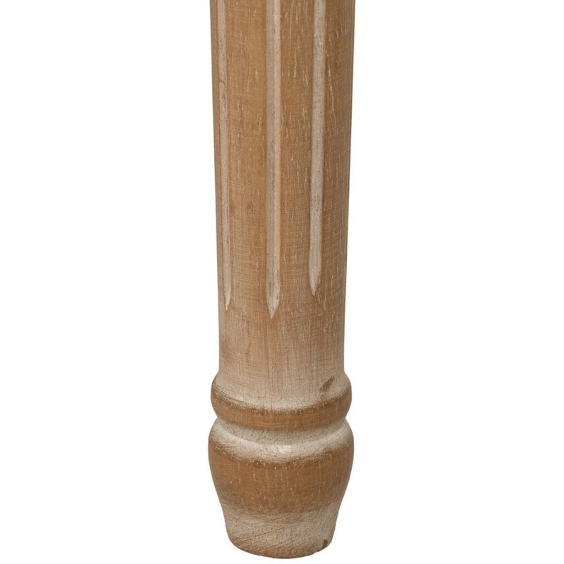 Petite Banquette vintage 1 place en Tissu Beige Capitonné Bois d'hévéa Naturel Astorga - 7