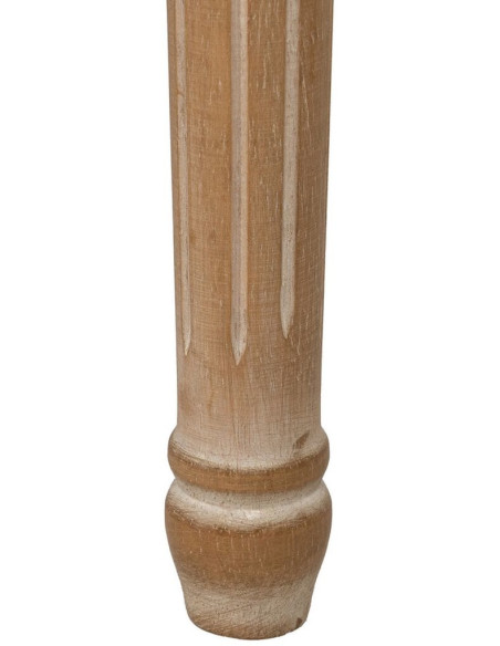 Petite Banquette vintage 1 place en Tissu Beige Capitonné Bois d'hévéa Naturel Astorga - 7