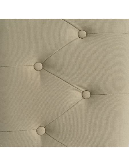Grande Banquette demi lune 2 places en Tissu Beige Capitonné Bois d'hévéa Naturel Taramundi - 4