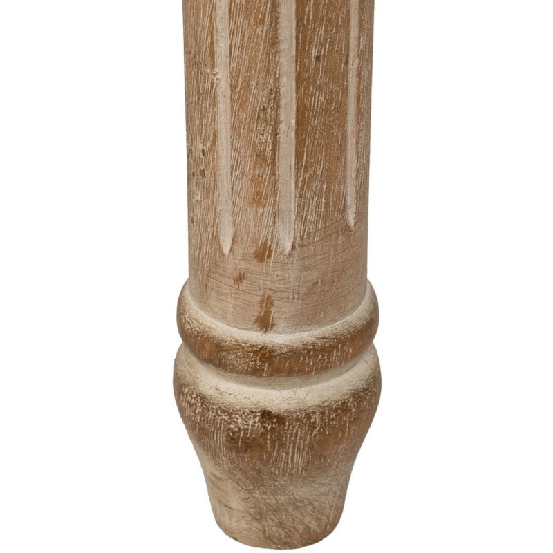 Grande Banquette demi lune 2 places en Tissu Beige Capitonné Bois d'hévéa Naturel Taramundi - 7