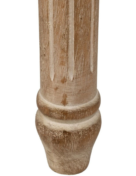 Grande Banquette demi lune 2 places en Tissu Beige Capitonné Bois d'hévéa Naturel Taramundi - 7