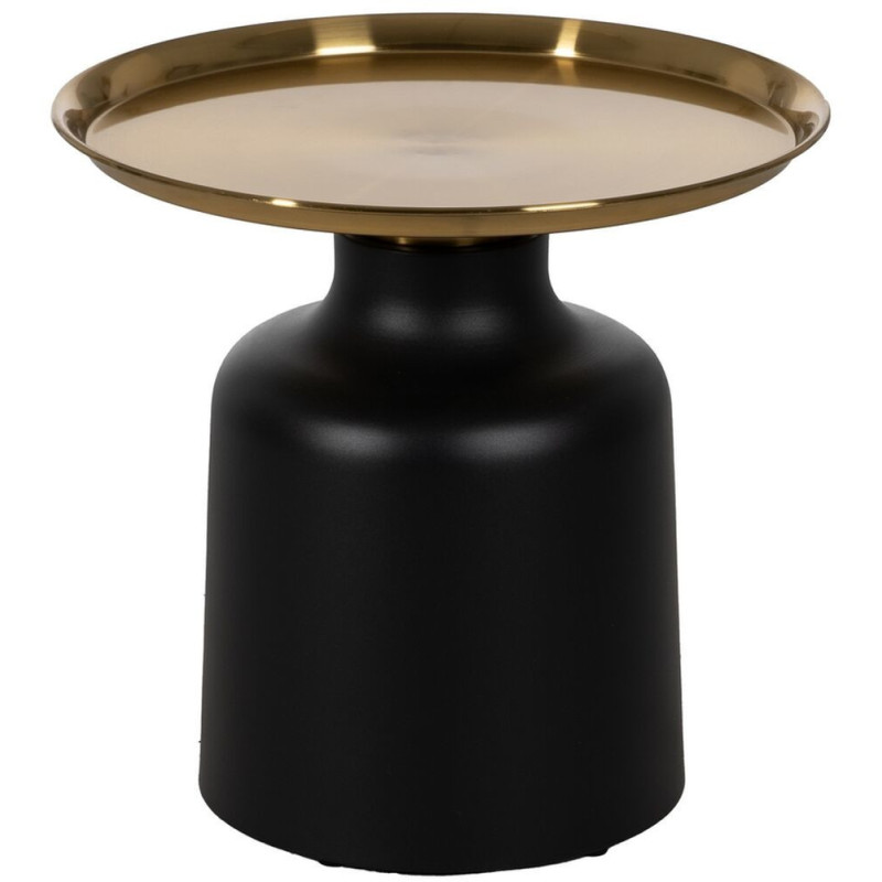 Table d'appoint moderne chic Ronde en Métal Noir Doré Begur - 1