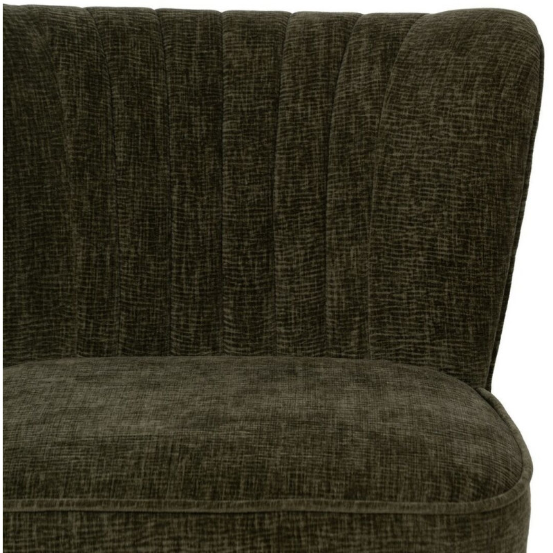 Fauteuil moderne bas en Tissu Vert Bois Noir Doré Altea - 5