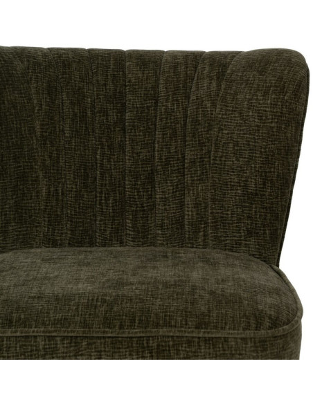 Fauteuil moderne bas en Tissu Vert Bois Noir Doré Altea - 5