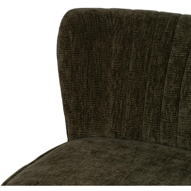 Fauteuil moderne bas en Tissu Vert Bois Noir Doré Altea - 6