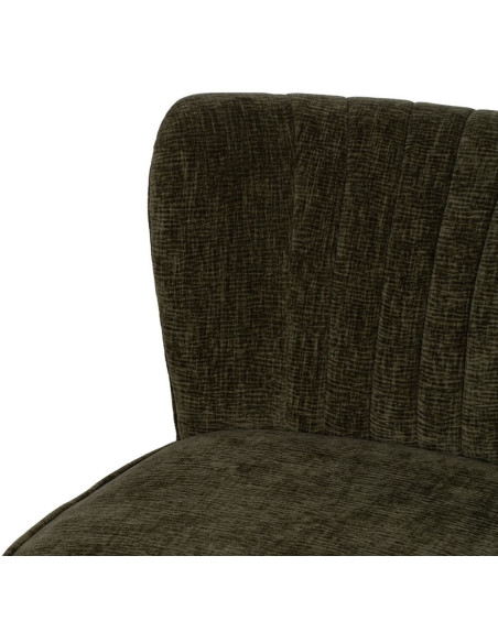 Fauteuil moderne bas en Tissu Vert Bois Noir Doré Altea - 6