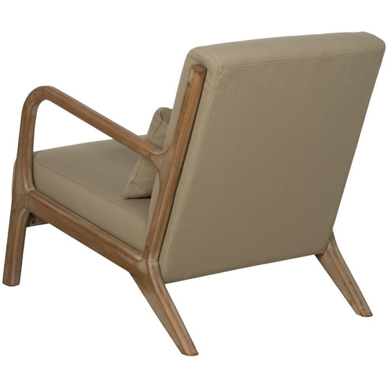 Fauteuil moderne en Tissu Beige Bois d'hévéa Naturel Albarracin - 4