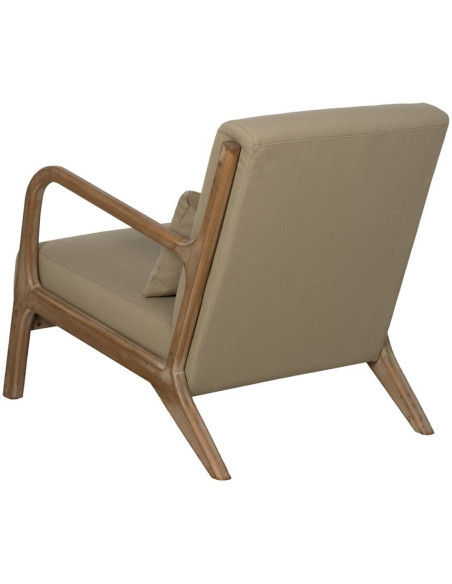 Fauteuil moderne en Tissu Beige Bois d'hévéa Naturel Albarracin - 4