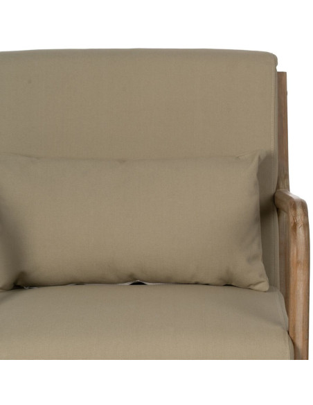 Fauteuil moderne en Tissu Beige Bois d'hévéa Naturel Albarracin - 5