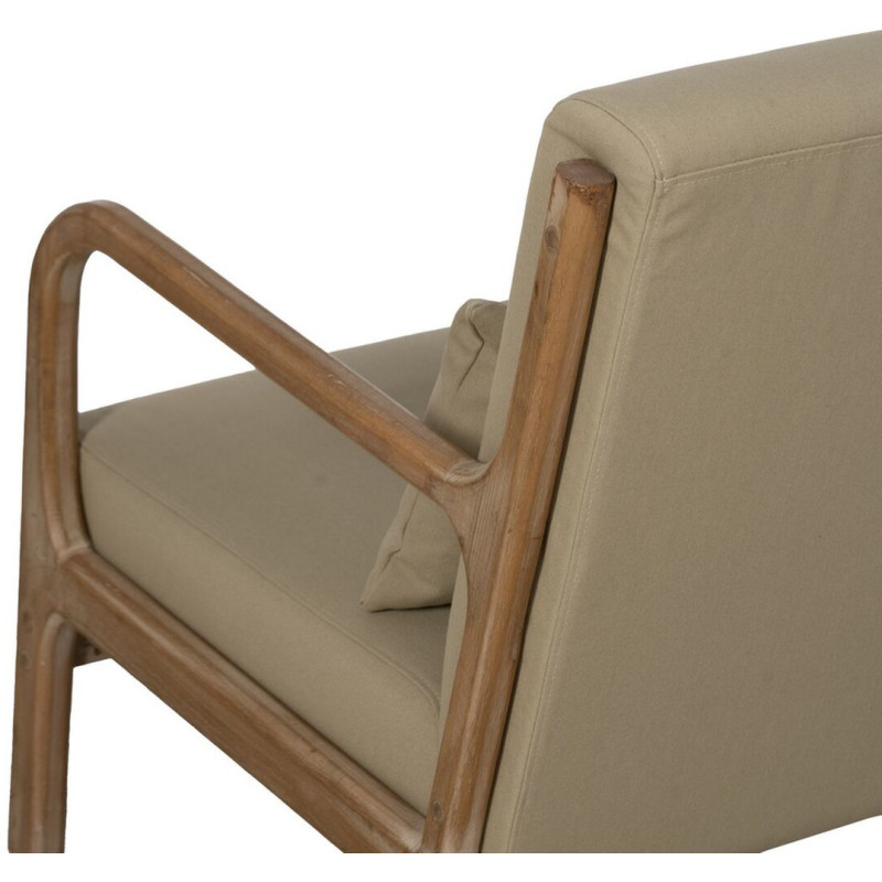 Fauteuil moderne en Tissu Beige Bois d'hévéa Naturel Albarracin - 7