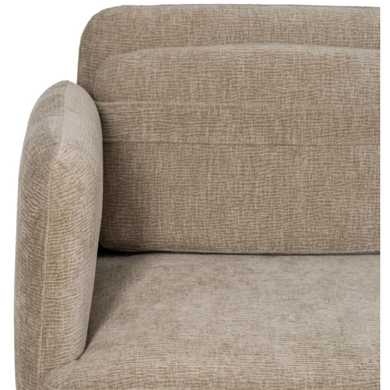 Canapé moderne chic Droit 2 places en Tissu Beige Métal Noir Orio - 6