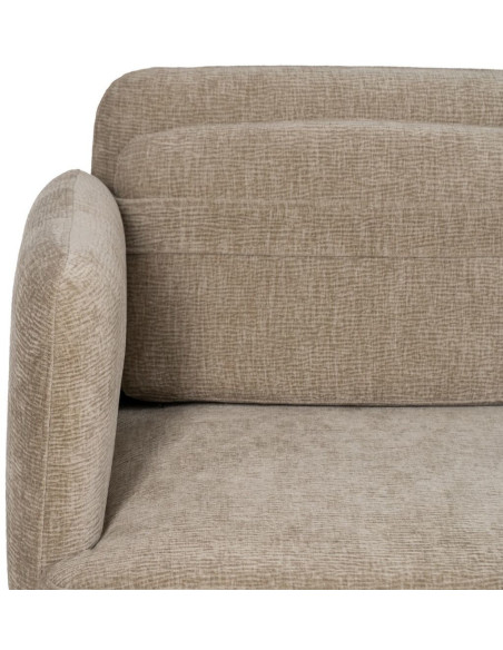 Canapé moderne chic Droit 2 places en Tissu Beige Métal Noir Orio - 6