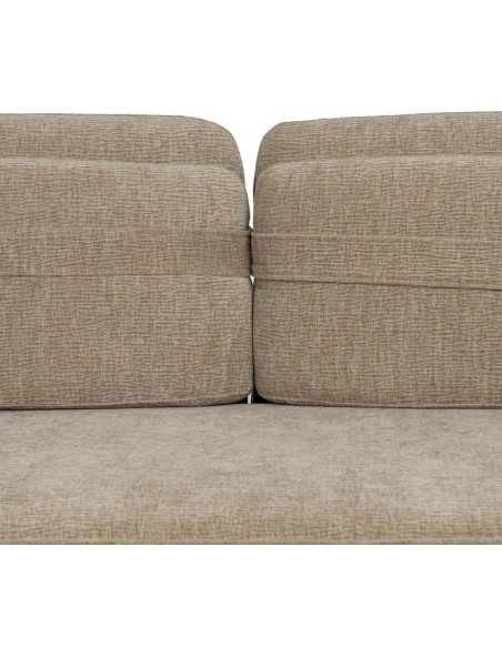 Canapé moderne chic Droit 2 places en Tissu Beige Métal Noir Orio - 7