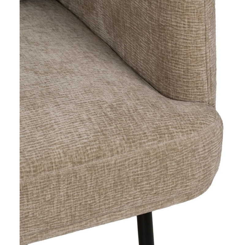 Canapé moderne chic Droit 2 places en Tissu Beige Métal Noir Orio - 8