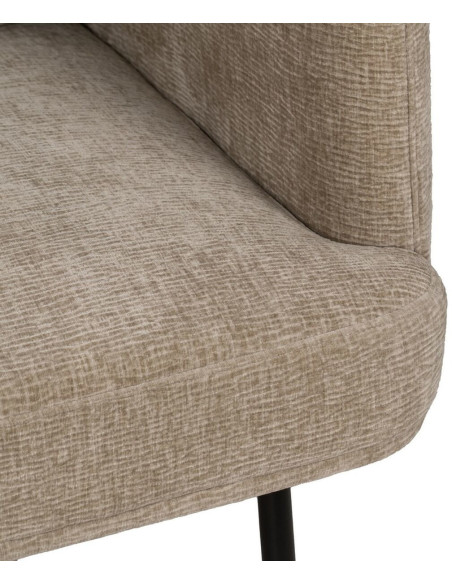Canapé moderne chic Droit 2 places en Tissu Beige Métal Noir Orio - 8