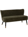 Canapé moderne chic Droit 2 places en Tissu Vert Bois Noir Doré Ezcaray Ixia - 1