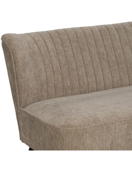 Canapé moderne chic Droit 2 places en Tissu Beige Bois Noir Doré Ezcaray - 5