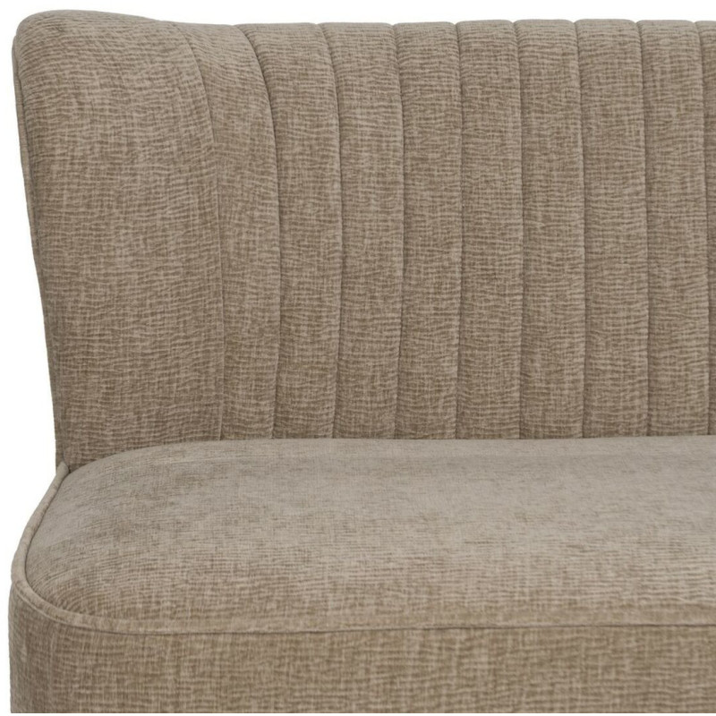 Canapé moderne chic Droit 2 places en Tissu Beige Bois Noir Doré Ezcaray - 6