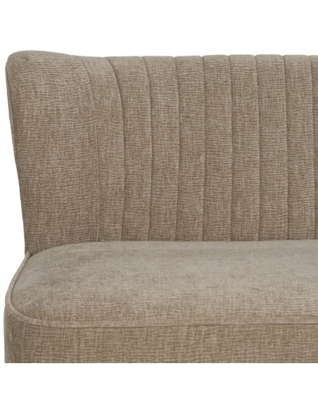 Canapé moderne chic Droit 2 places en Tissu Beige Bois Noir Doré Ezcaray - 6