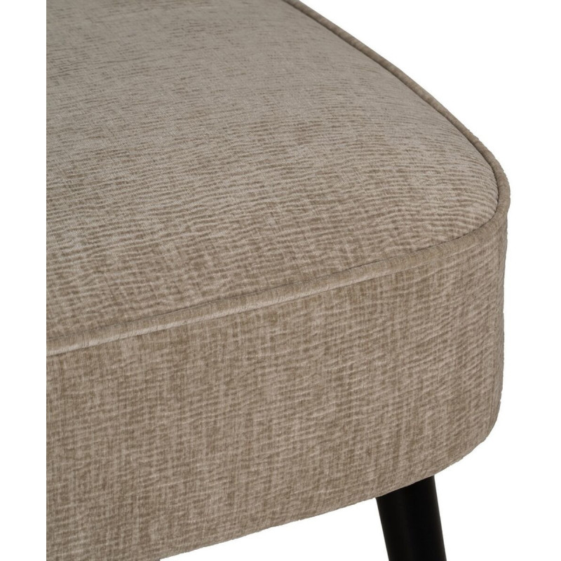 Canapé moderne chic Droit 2 places en Tissu Beige Bois Noir Doré Ezcaray - 8