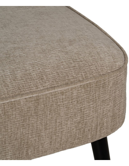 Canapé moderne chic Droit 2 places en Tissu Beige Bois Noir Doré Ezcaray - 8