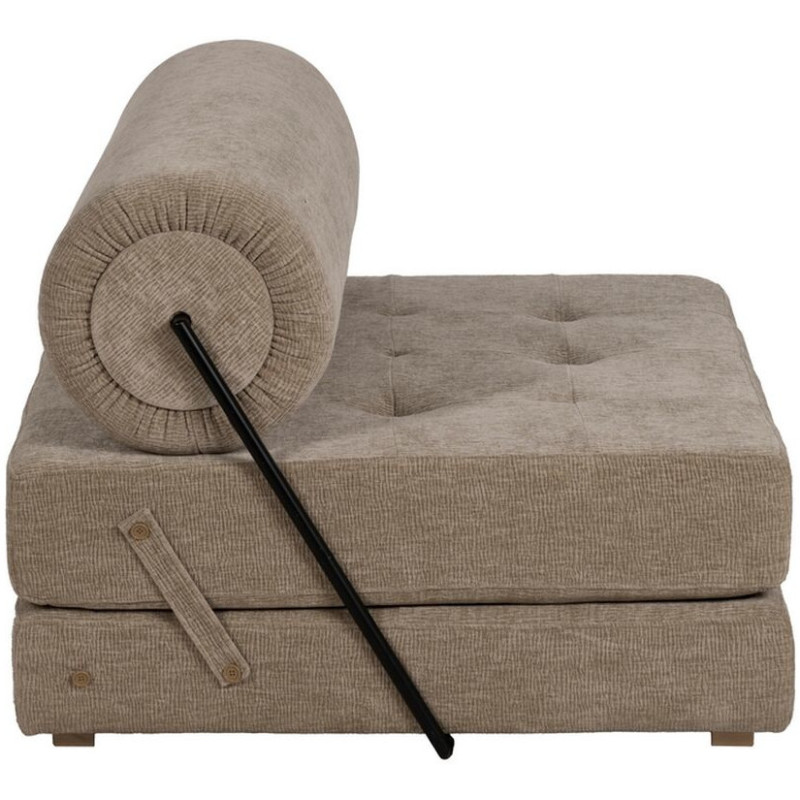 Fauteuil Chauffeuse moderne 1 place en Tissu Beige Bois Estepa - 5