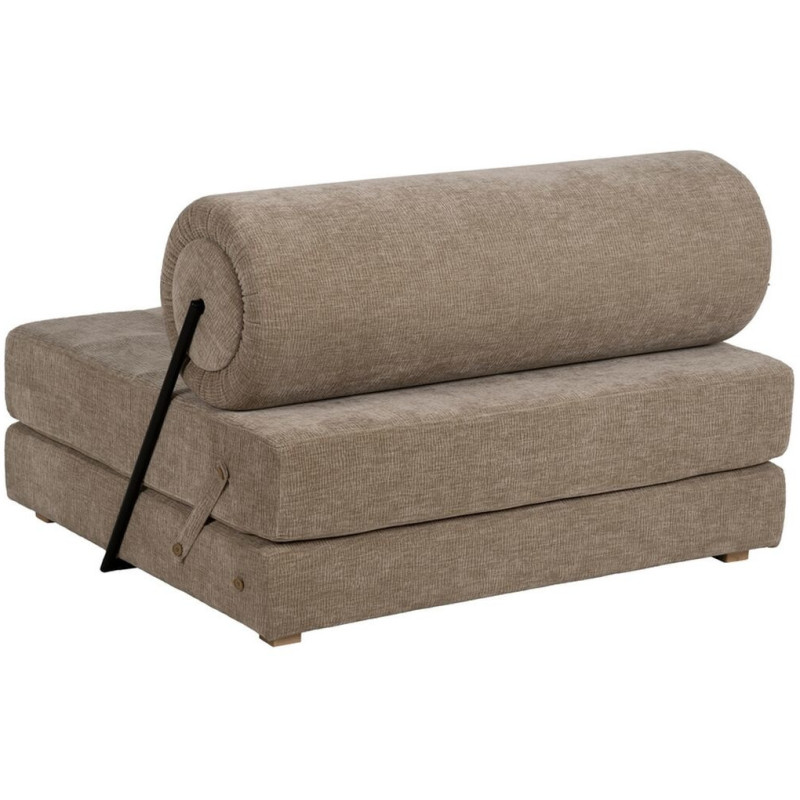 Fauteuil Chauffeuse moderne 1 place en Tissu Beige Bois Estepa - 6