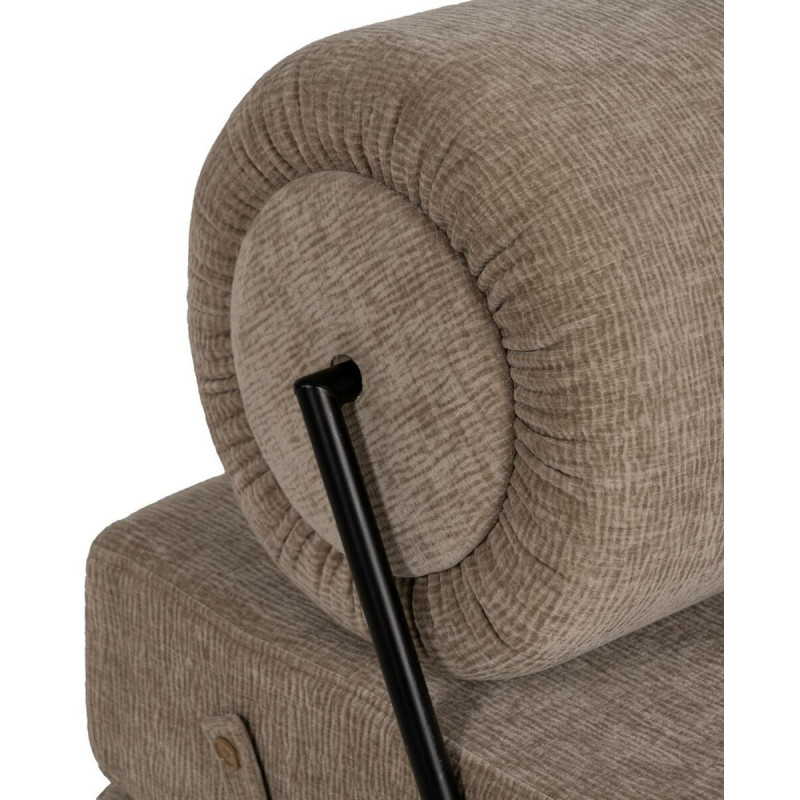 Fauteuil Chauffeuse moderne 1 place en Tissu Beige Bois Estepa - 7