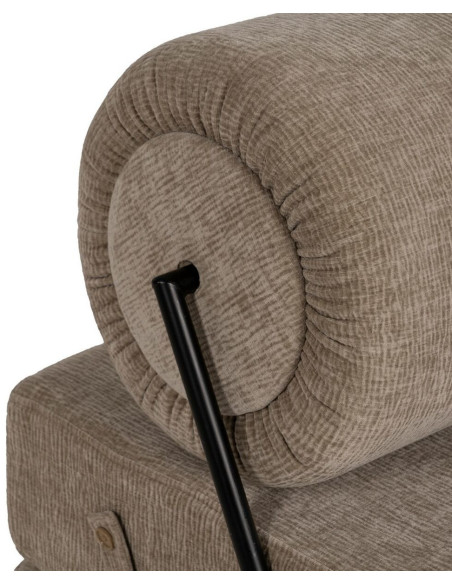 Fauteuil Chauffeuse moderne 1 place en Tissu Beige Bois Estepa - 7