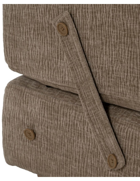 Fauteuil Chauffeuse moderne 1 place en Tissu Beige Bois Estepa - 8