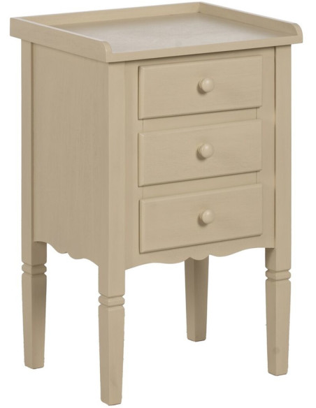 Chevet moderne 3 tiroirs en Bois MDF Blanc crème Ronda - 1