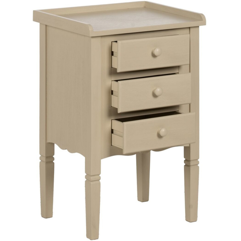 Chevet moderne 3 tiroirs en Bois MDF Blanc crème Ronda - 6