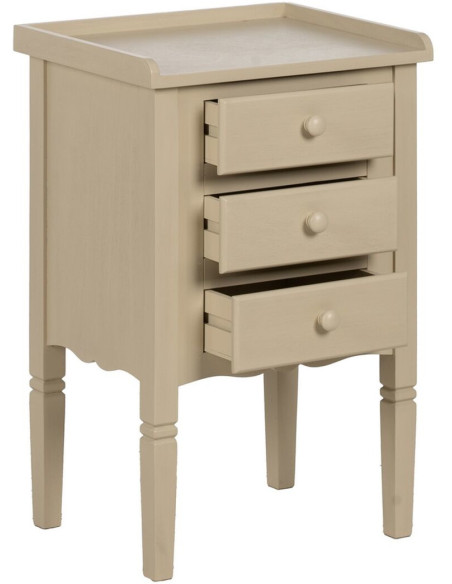 Chevet moderne 3 tiroirs en Bois MDF Blanc crème Ronda - 6