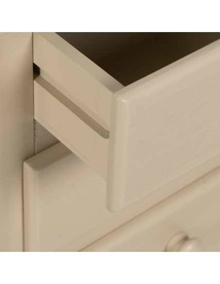 Chevet moderne 3 tiroirs en Bois MDF Blanc crème Ronda - 8