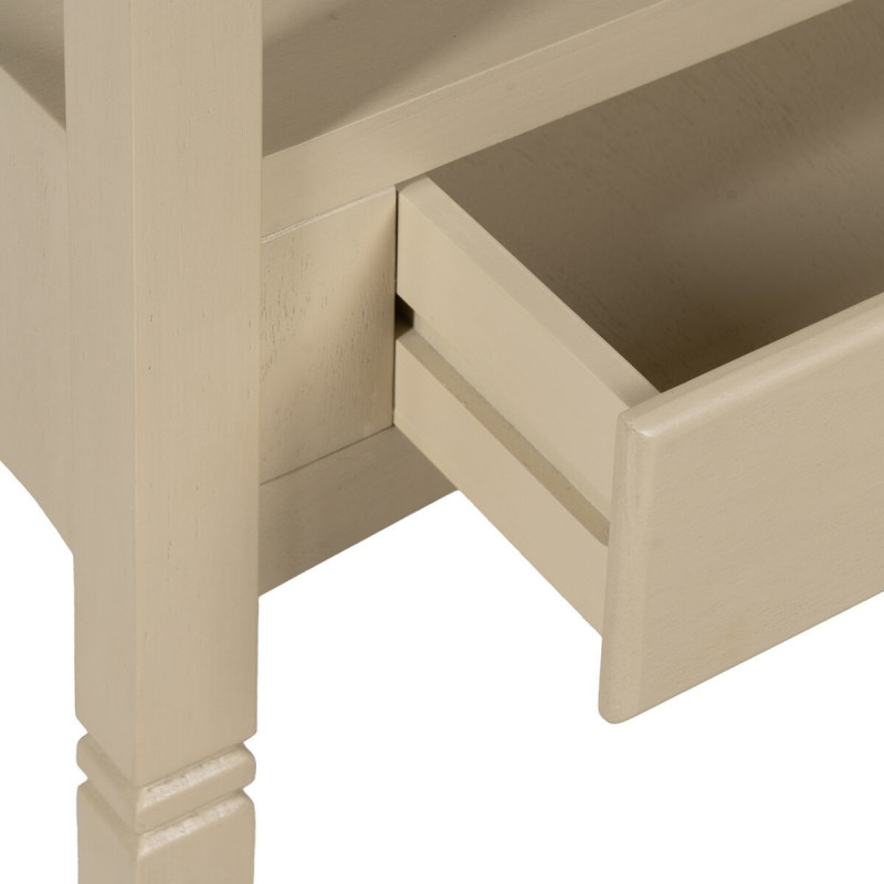 Console moderne Rectangulaire 2 tiroirs 1 étagère en Bois MDF Blanc crème Ronda - 4