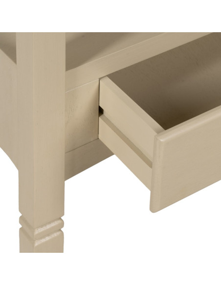 Console moderne Rectangulaire 2 tiroirs 1 étagère en Bois MDF Blanc crème Ronda - 4