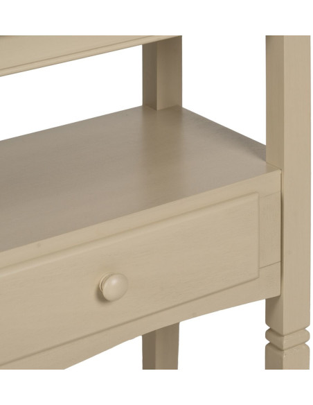 Console moderne Rectangulaire 2 tiroirs 1 étagère en Bois MDF Blanc crème Ronda - 6