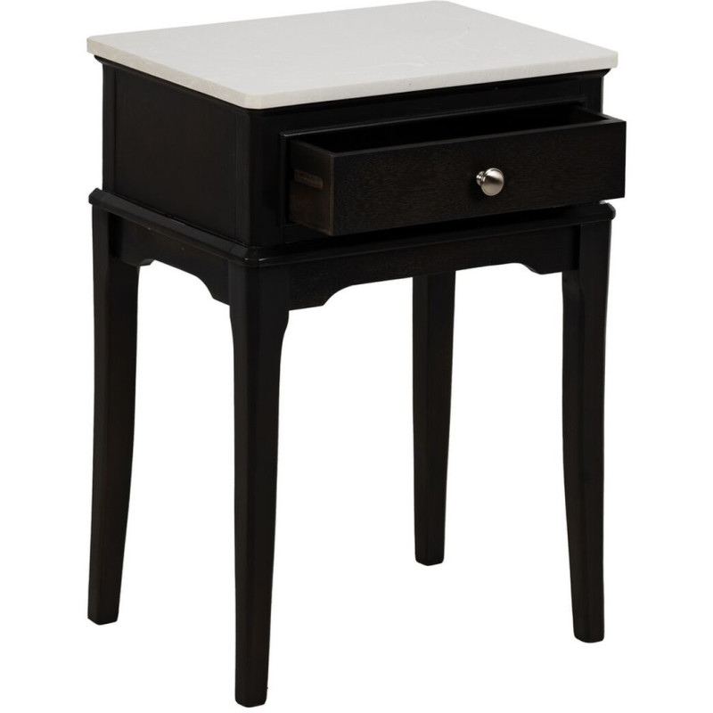 Petit Chevet moderne 1 tiroir en Bois MDF Noir Marbre Blanc Mods - 2