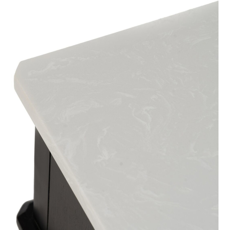 Petit Chevet moderne 1 tiroir en Bois MDF Noir Marbre Blanc Mods - 3