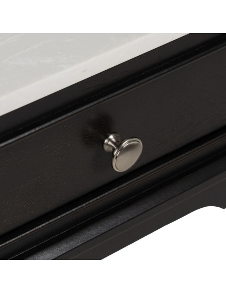 Petit Chevet moderne 1 tiroir en Bois MDF Noir Marbre Blanc Mods - 5