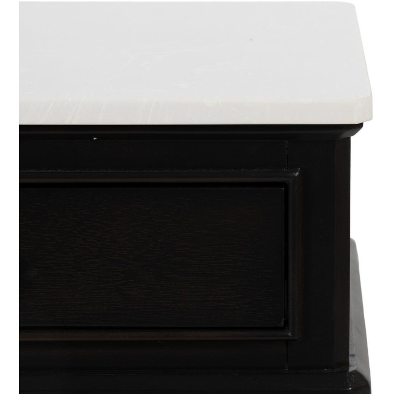 Petit Chevet moderne 1 tiroir en Bois MDF Noir Marbre Blanc Mods - 6
