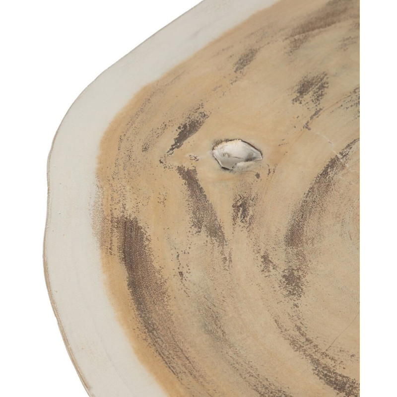 Grande Table basse originale Organique en Bois de suar Blanc crème Naturel Lugo - 3
