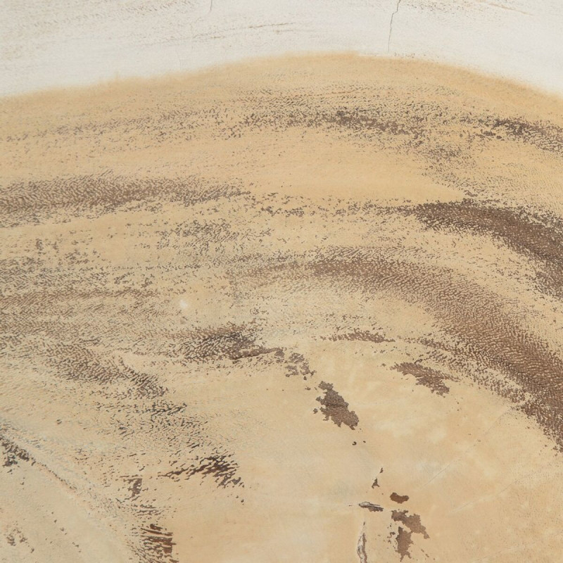 Grande Table basse originale Organique en Bois de suar Blanc crème Naturel Lugo - 4